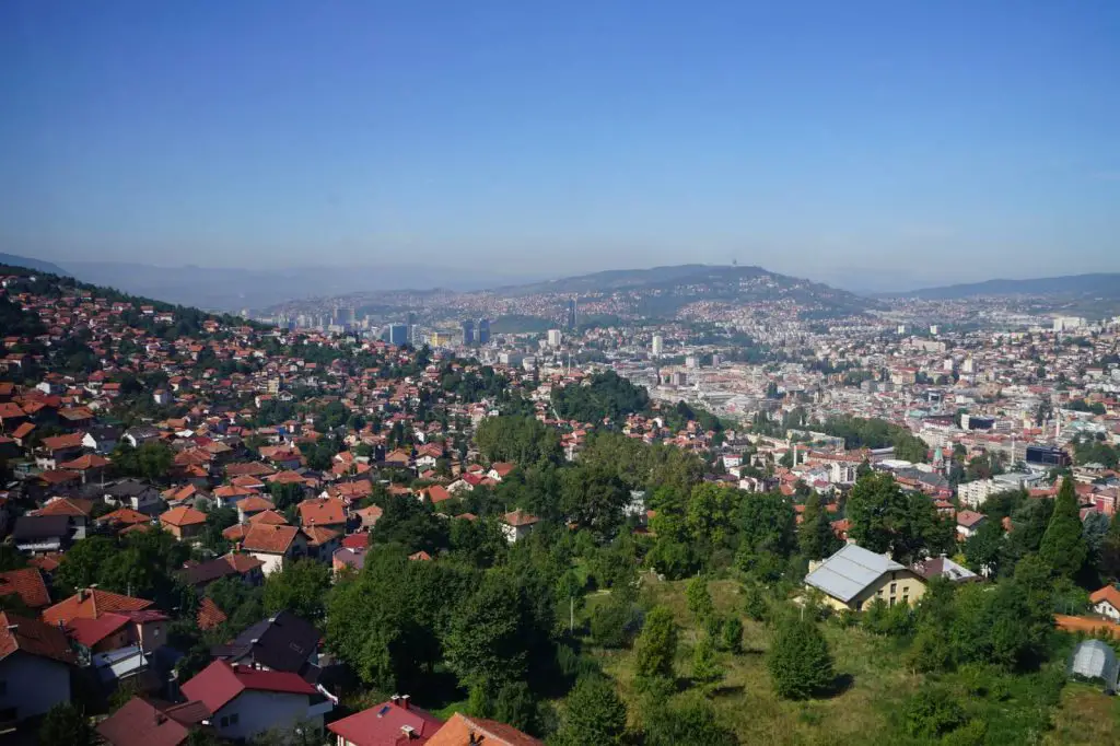 Sarajevo from the top of Trebevich mountain