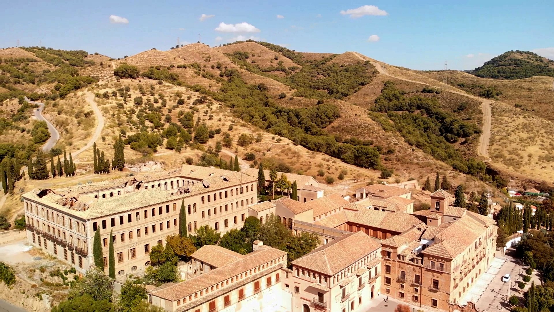 Drone picture of the Sacromonte Abbey