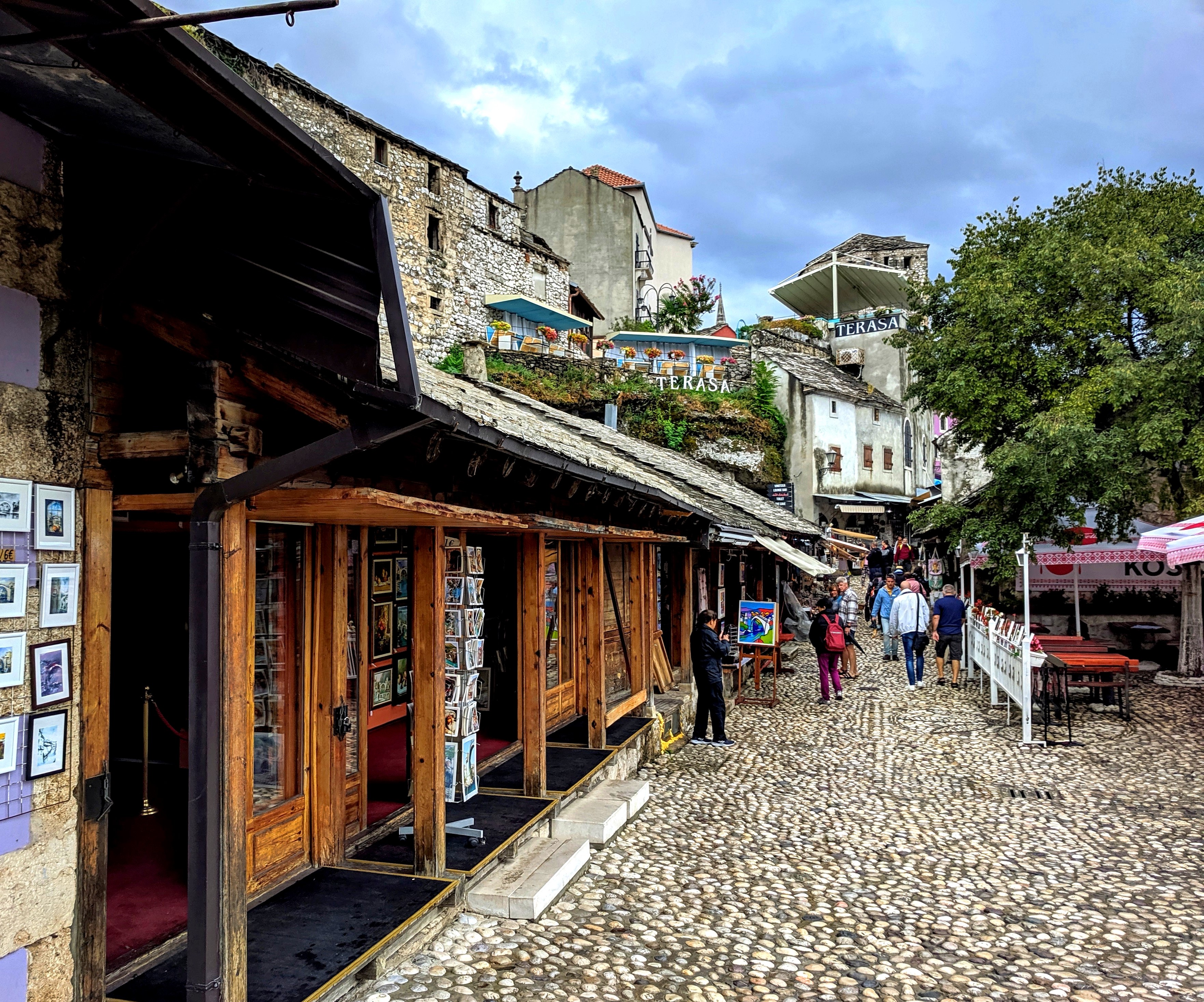 The old town in Mostar  near the Old Bridge