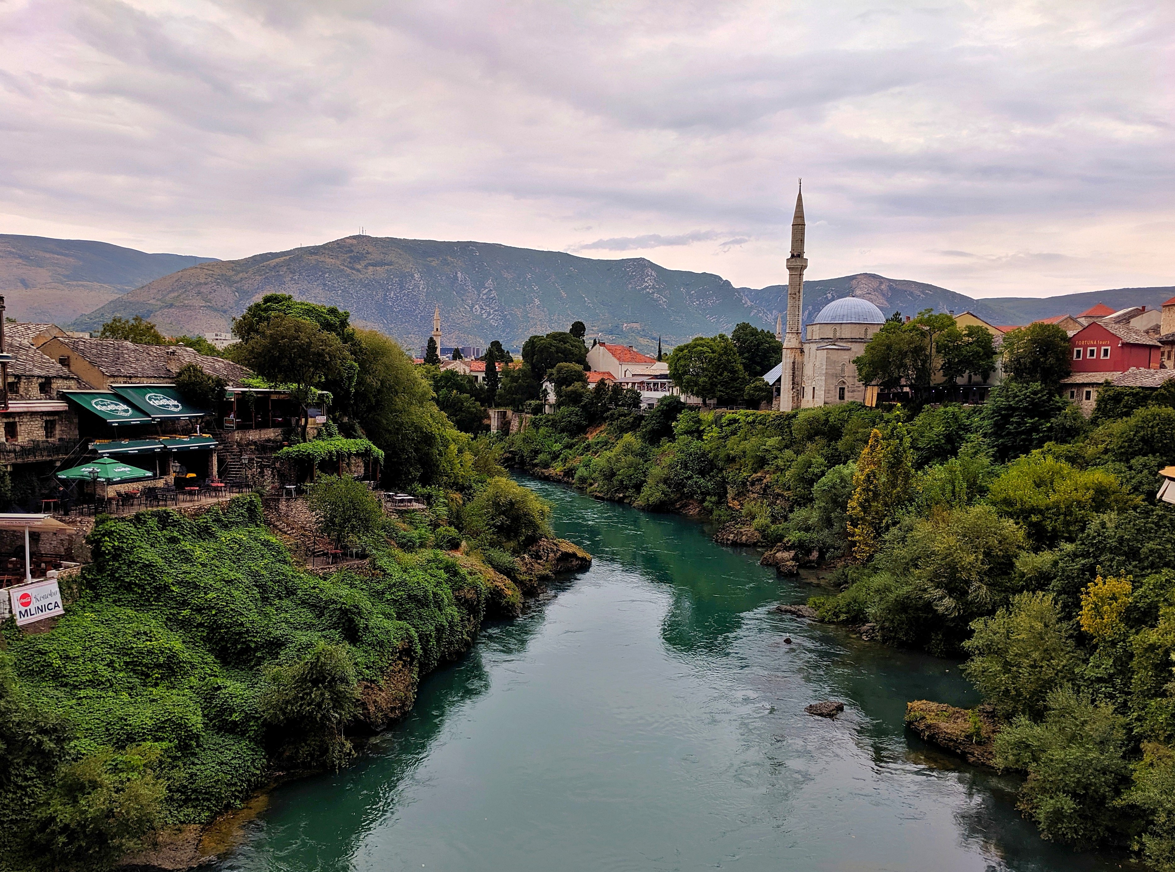 Neretva river in Mostar. View from the Old Bridge