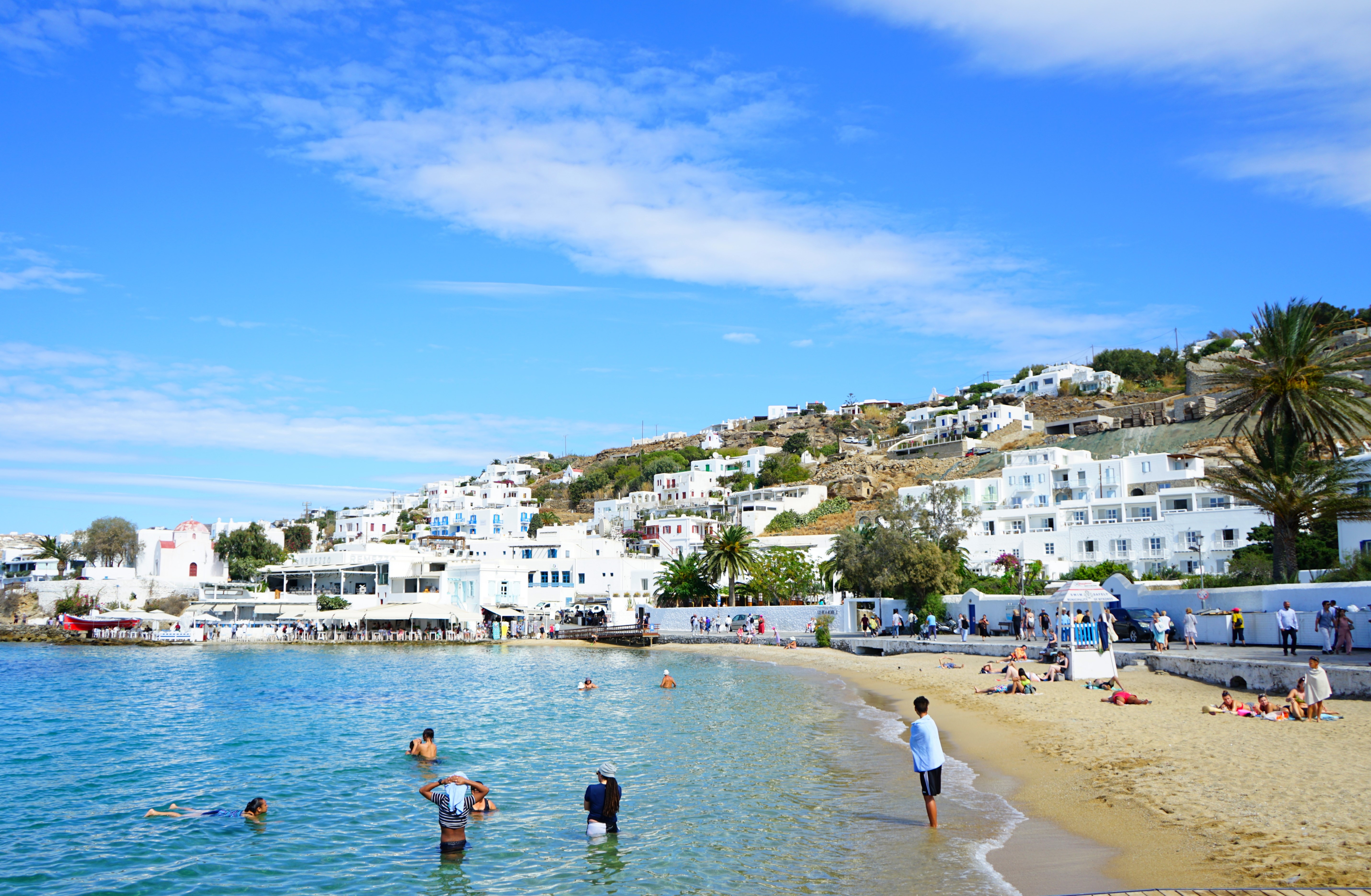 Beach at the Old Port in Mykonos