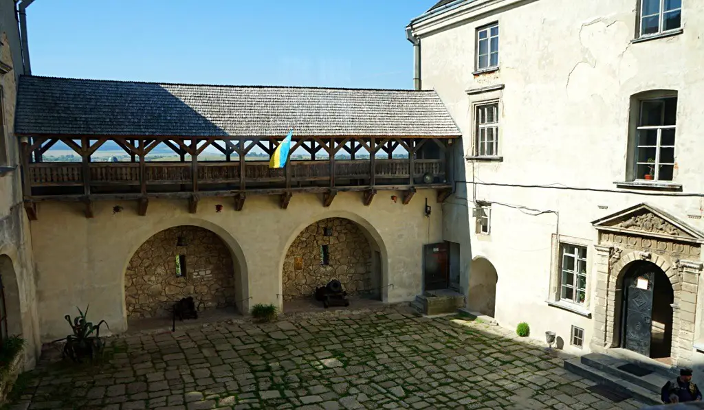 The courtyard of Olesko castle. 