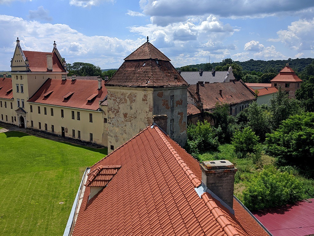 View from the clock tower on the Zhovkva castle