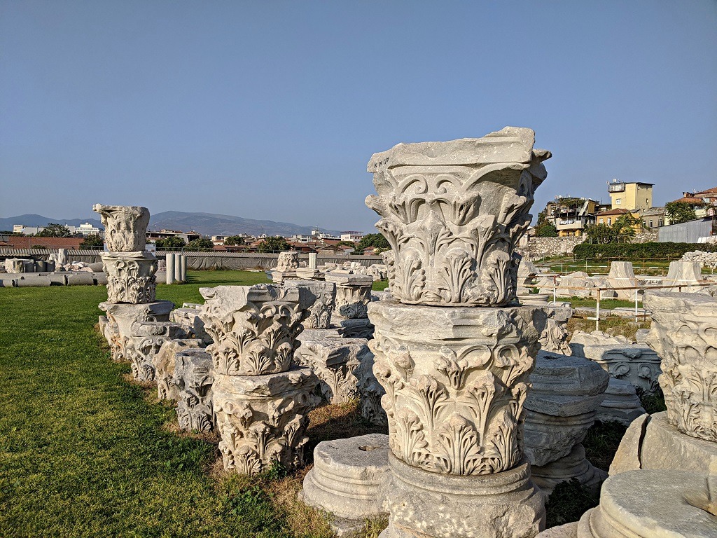 Ancient columns at the Agora of Smyrna