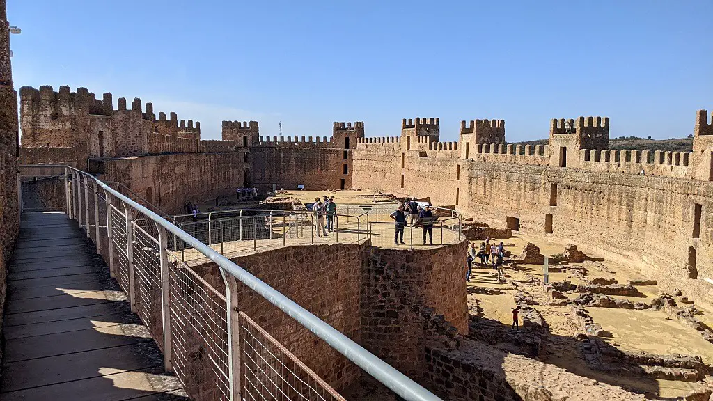 Castle walls in Banos de la Encina, Spain