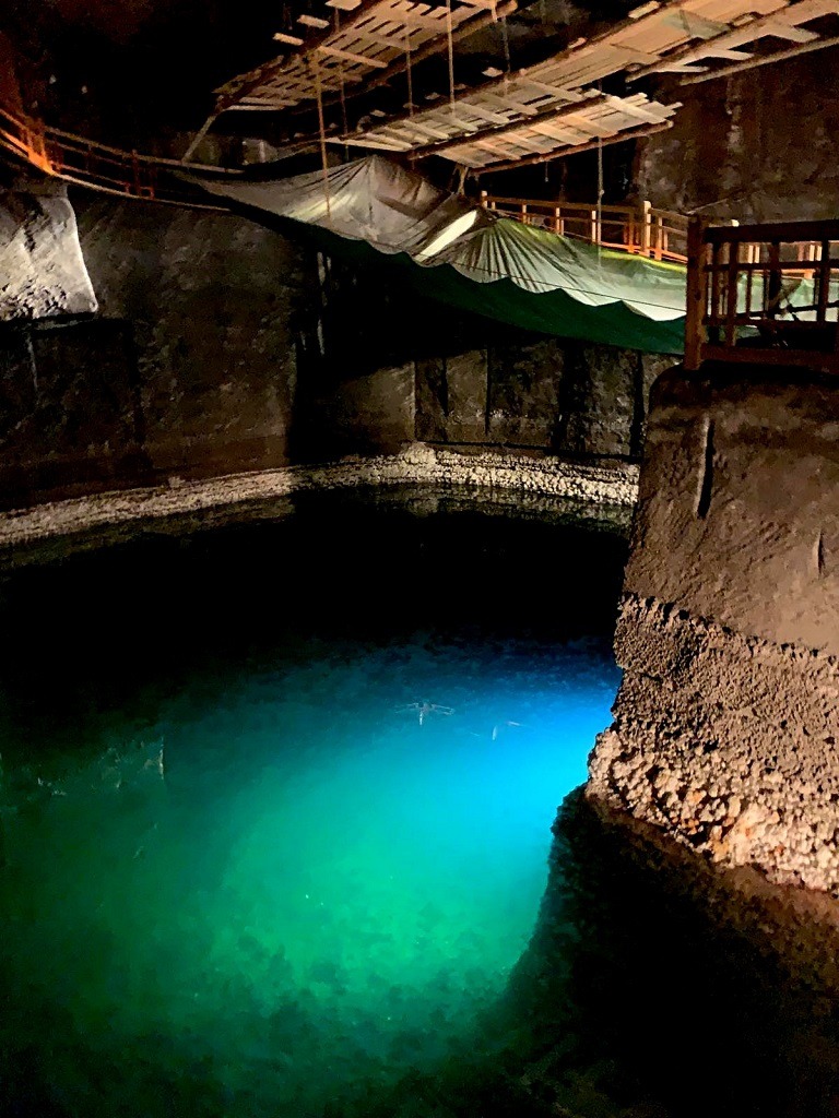 Things To Do In Krakow, Poland: underground lake at the salt mine